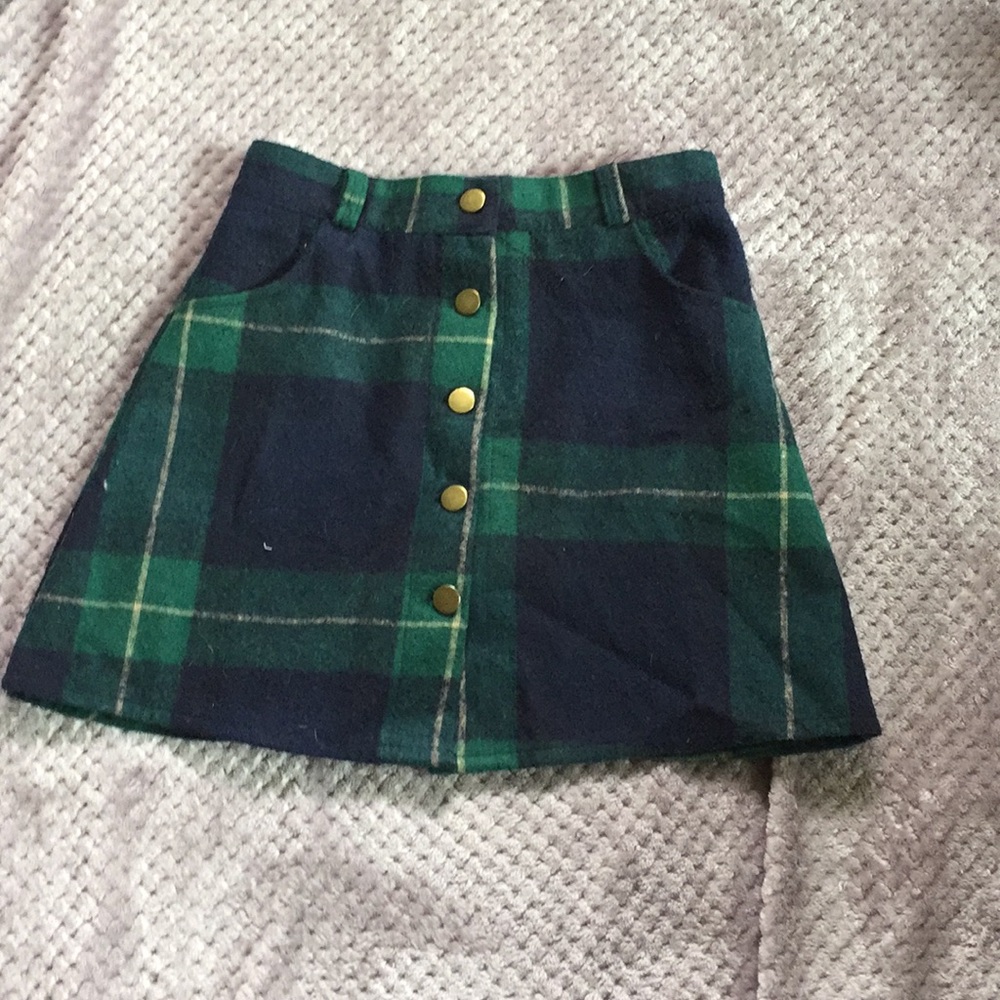 Adorable plaid button up skirt